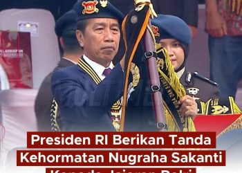 Presiden Republik Indonesia, Ir. H. Joko Widodo, menganugerahi tanda kehormatan Nugraha Sakanti kepada tujuh Satuan Kerja