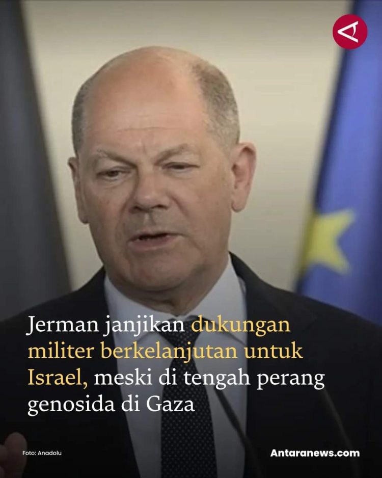 Kanselir Jerman Olaf Scholz, menjanjikan dukungan militer untuk Israel