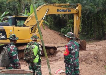 Letkol Inf Hery Eko Prabowo, Didampingi Dan SSK Mengecek  Sasaran Fisik TMMD ke-123 Di Desa Subik