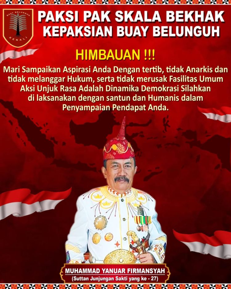 Tokoh Adat Lampung Kecam Kekerasan Aparat, Serukan Unjuk Rasa Damai