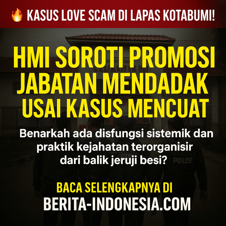 HMI Soroti Roling Jabatan di Lapas Kotabumi Usai Terungkap Kasus Love Scam: Dugaan Ada Disfungsi Sistemik