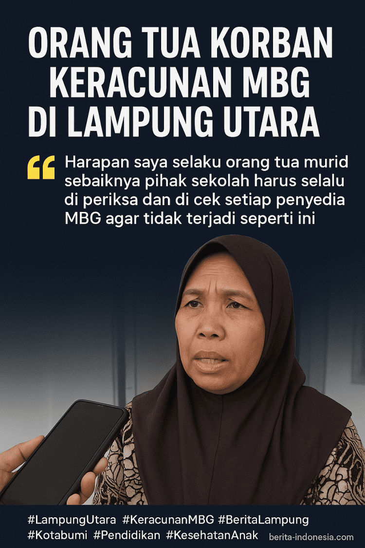 Orang Tua Korban Keracunan MBG di Lampung Utara Harap Pengawasan Ketat Sekolah