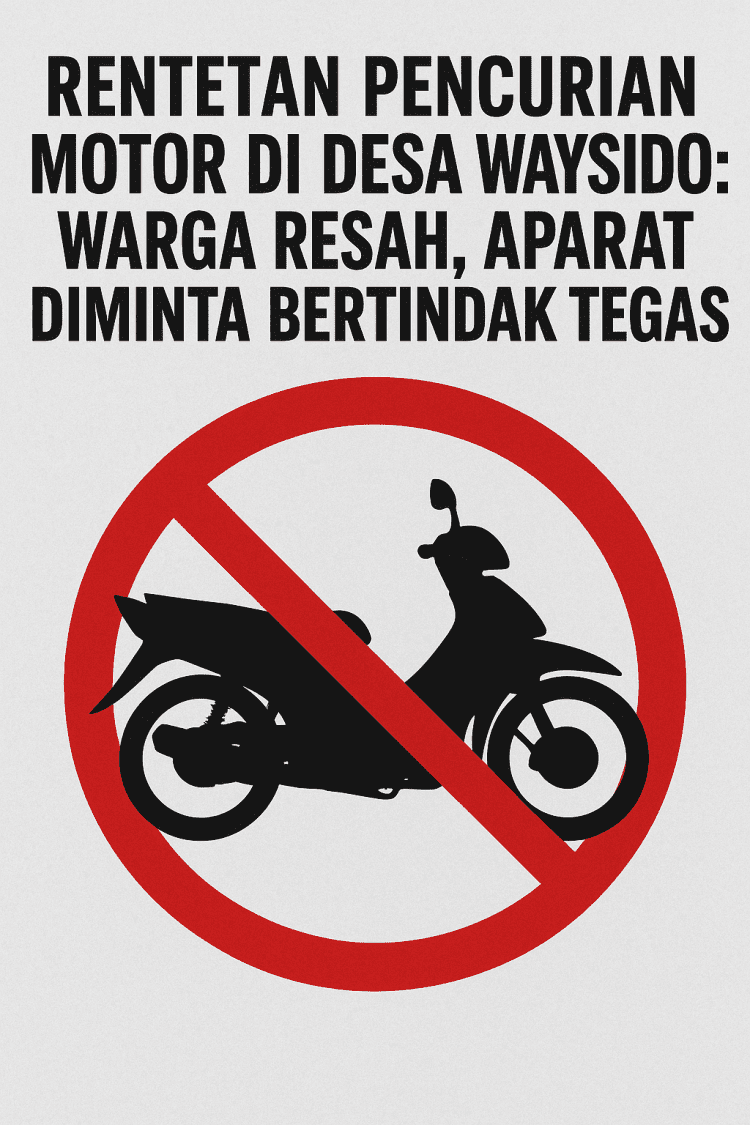 Rentetan Pencurian Motor di Desa Waysido: Warga Resah, Aparat Diminta Bertindak Tegas