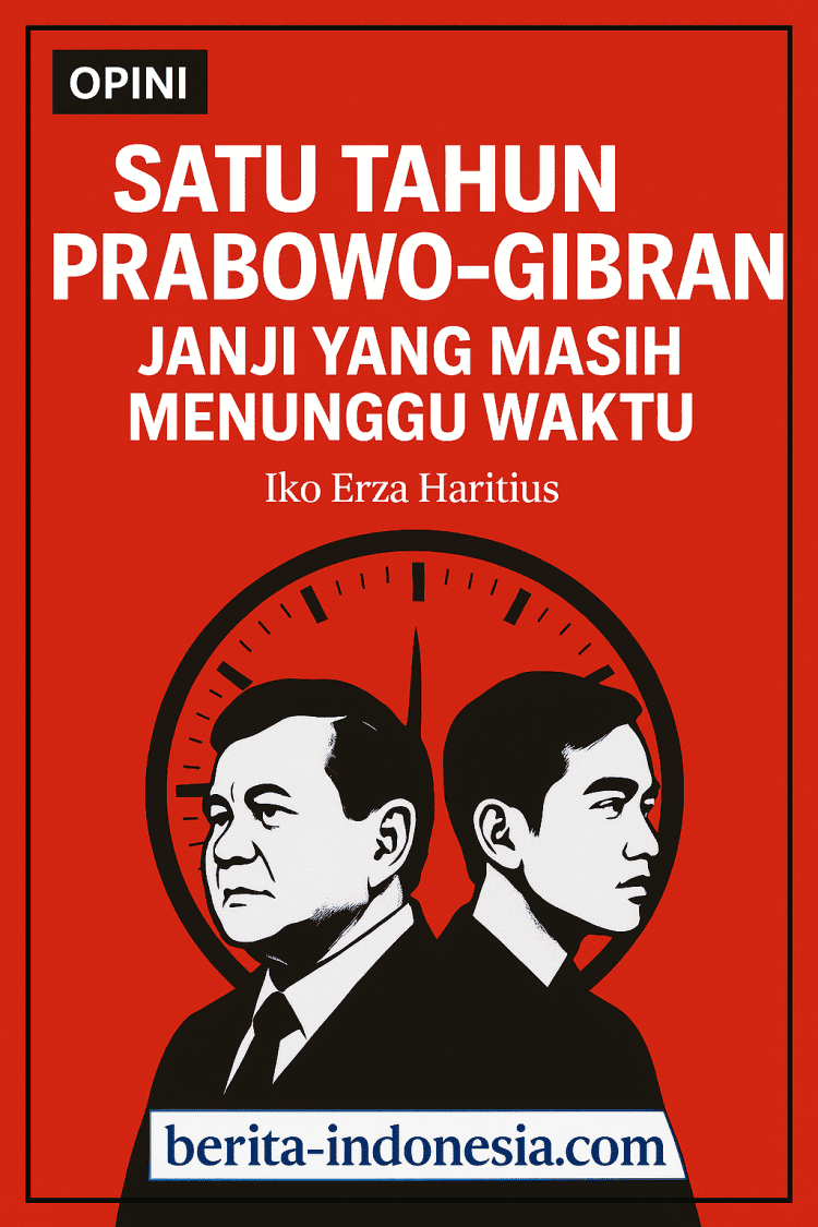 Satu Tahun Prabowo–Gibran: Janji yang Masih Menunggu Waktu
