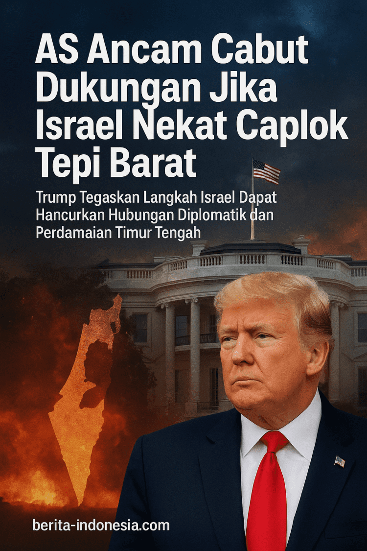 AS Ancam Cabut Dukungan Jika Israel Nekat Caplok Tepi Barat