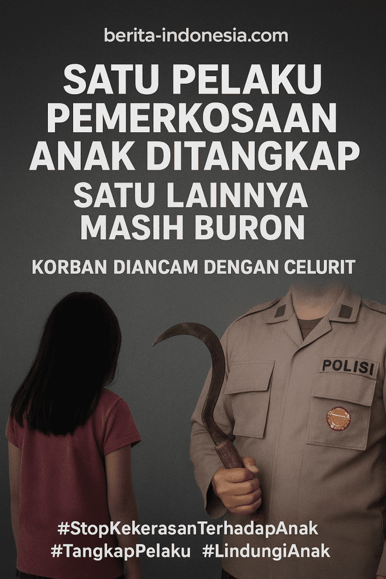 Ancam Korban dengan Celurit, Satu Pelaku Pemerkosaan Anak Ditangkap — Satu Lainnya Masih Buron