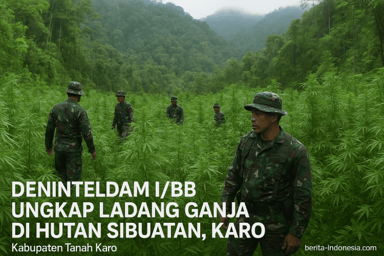 Deninteldam I/BB Ungkap Ladang Ganja di Hutan Sibuatan, Karo