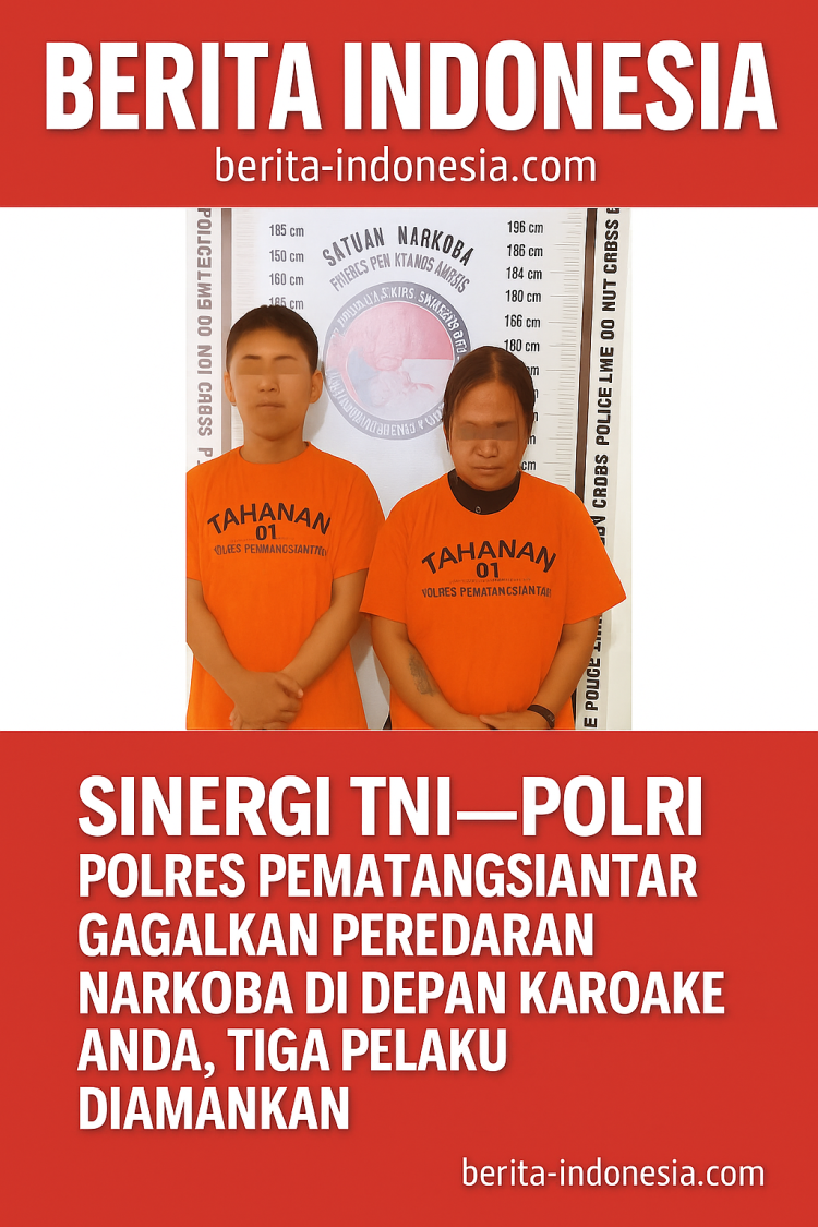 Sinergi TNI-Polri, Polres Pematangsiantar Gagalkan Peredaran Narkoba di Depan Karaoke Anda, Tiga Pelaku Diamankan