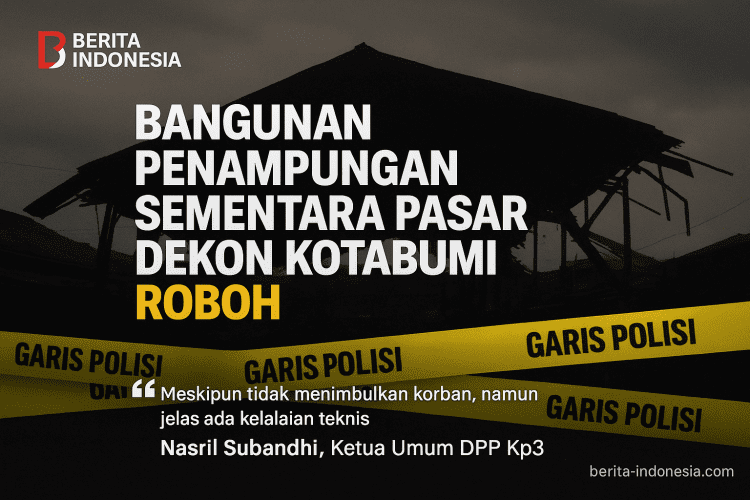 Bangunan Penampungan Sementara Pasar Dekon Kotabumi Roboh, KPPP Soroti Prosedur Keamanan Pembongkaran