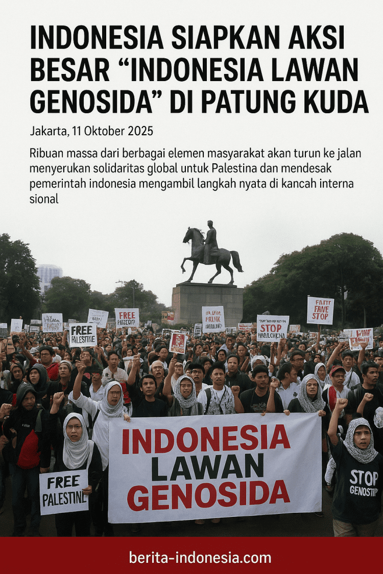 Indonesia Siapkan Aksi Besar “Indonesia Lawan Genosida” di Patung Kuda