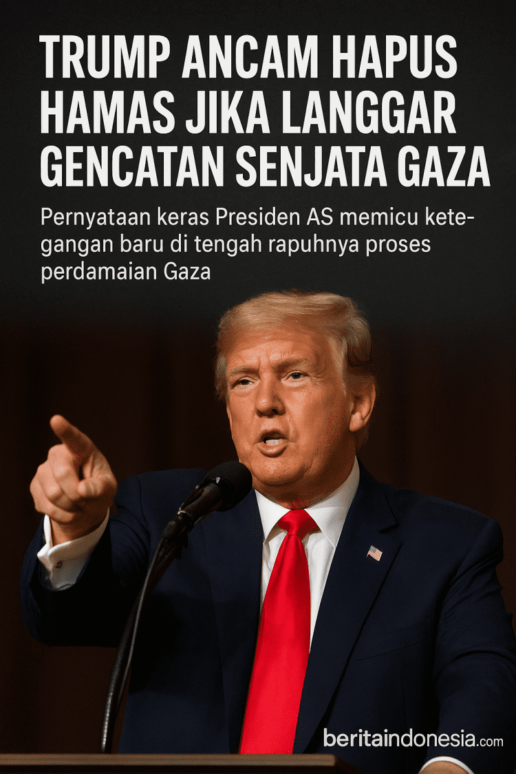 Trump Ancam Hapus Hamas Jika Langgar Gencatan Senjata Gaza