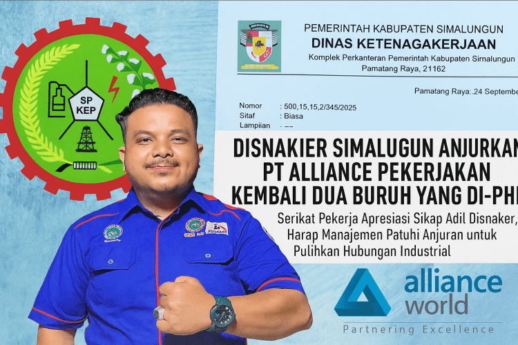 Disnaker Simalungun Anjurkan PT Alliance Pekerjakan Kembali Dua Buruh yang Di-PHK