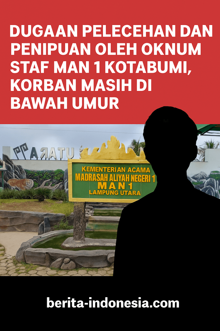 Dugaan Pelecehan dan Penipuan oleh Oknum Staf MAN 1 Kotabumi, Korban Masih di Bawah Umur