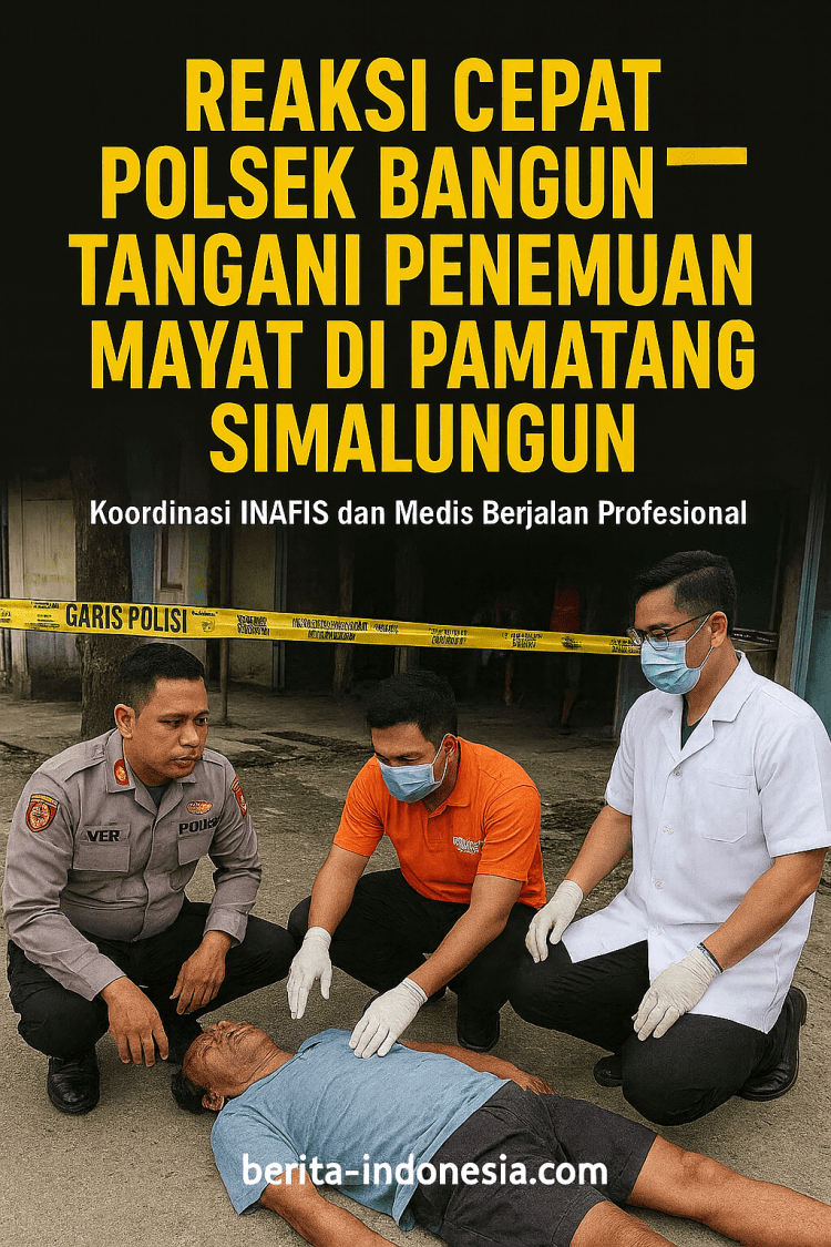 Reaksi Cepat Polsek Bangun Tangani Penemuan Mayat di Pamatang Simalungun, Koordinasi INAFIS dan Medis Berjalan Profesional