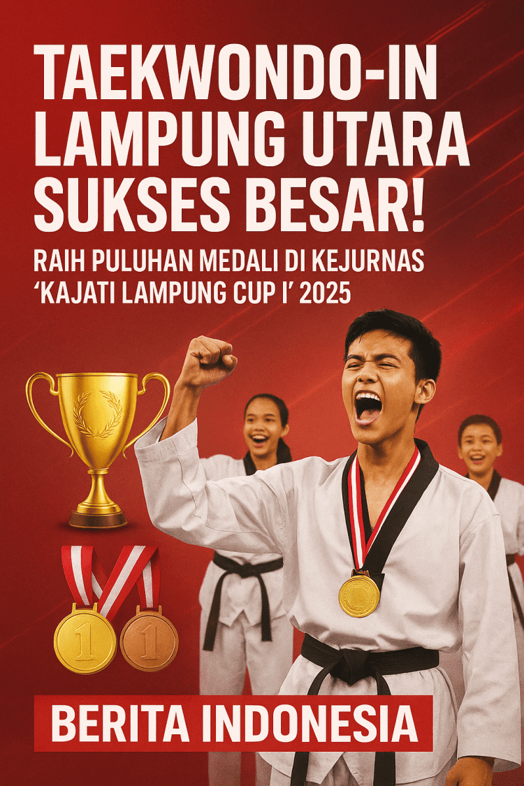🥋 Taekwondo-in Lampung Utara Sukses Besar! Raih Puluhan Medali di Kejurnas “Kajati Lampung Cup I” 2025