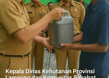 Kadis Kehutanan Lampung & Sahabat Hijau Serahkan Titipan Pupuk POC dari Gubernur kepada Gapoktan Bukit Punggur