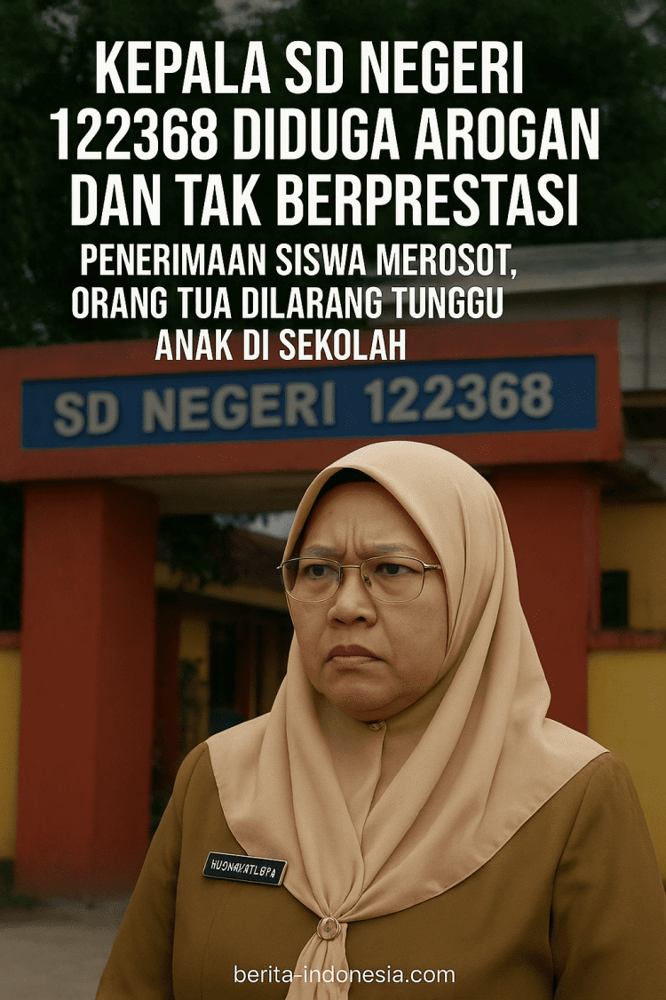 Kepala SD Negeri 122368 Diduga Arogan dan Tak Berprestasi: Penerimaan Siswa Merosot, Orang Tua Dilarang Tunggu Anak di Sekolah