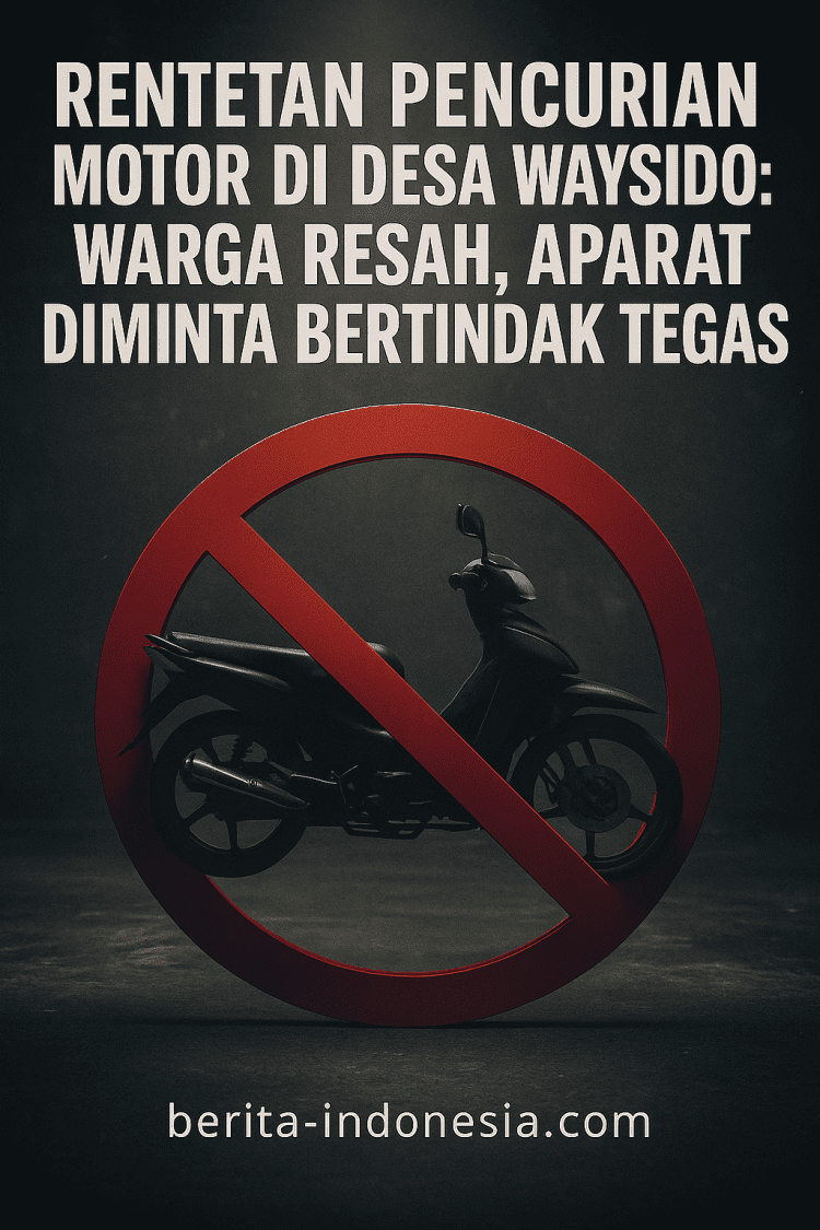 📰 Rentetan Pencurian Motor di Desa Waysido: Warga Resah, Aparat Diminta Bertindak Tegas