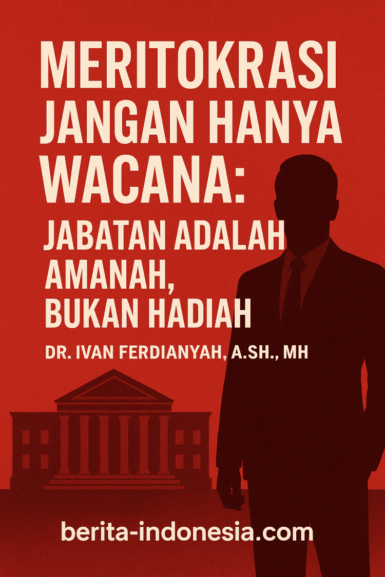 Meritokrasi Jangan Hanya Wacana: Jabatan Adalah Amanah, Bukan Hadiah