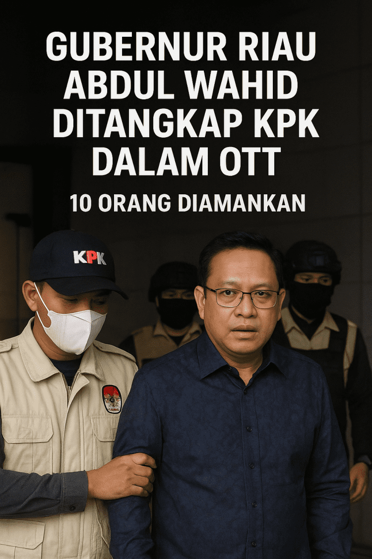 🟥 GUBERNUR RIAU ABDUL WAHID DITANGKAP KPK DALAM OTT — 10 ORANG DIAMANKAN