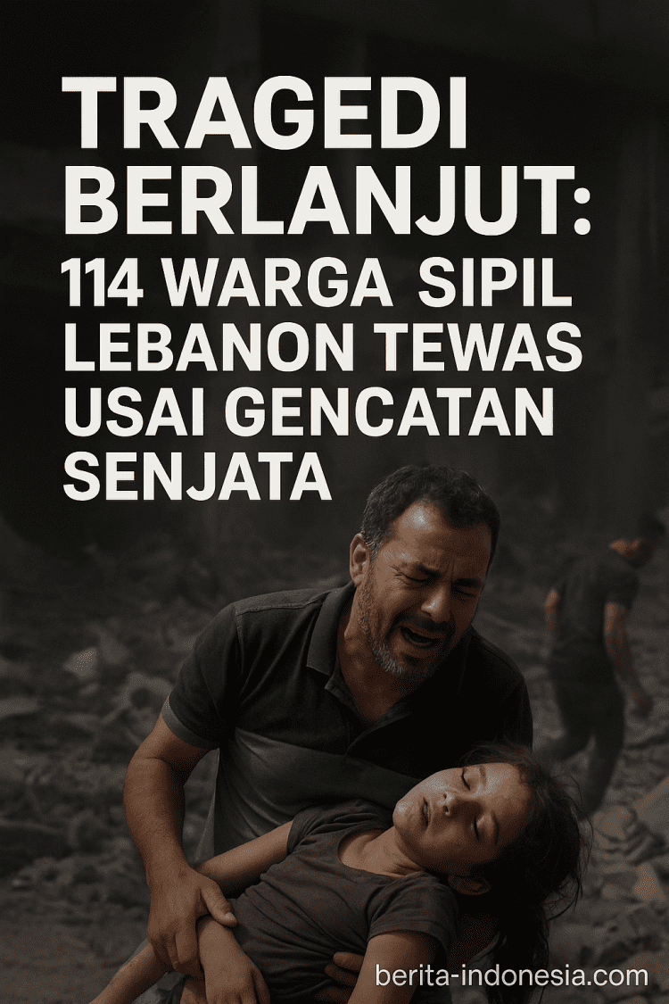 Tragedi Berlanjut: 114 Warga Sipil Lebanon Tewas Usai Gencatan Senjata