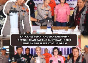 Kapolres Pematangsiantar Pimpin Pemusnahan Barang Bukti Sabu Seberat 42,25 Gram