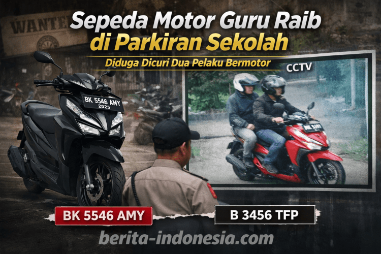 Sepeda Motor Guru Raib di Parkiran Sekolah, Diduga Dicuri Dua Pelaku Bermotor