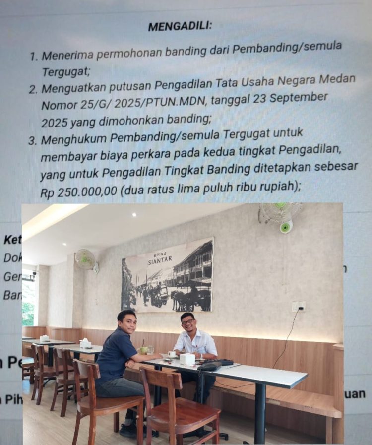 Wali Kota Pematangsiantar Kalah di PT-TUN, Gugatan Syaiful Amin Lubis Dikuatkan