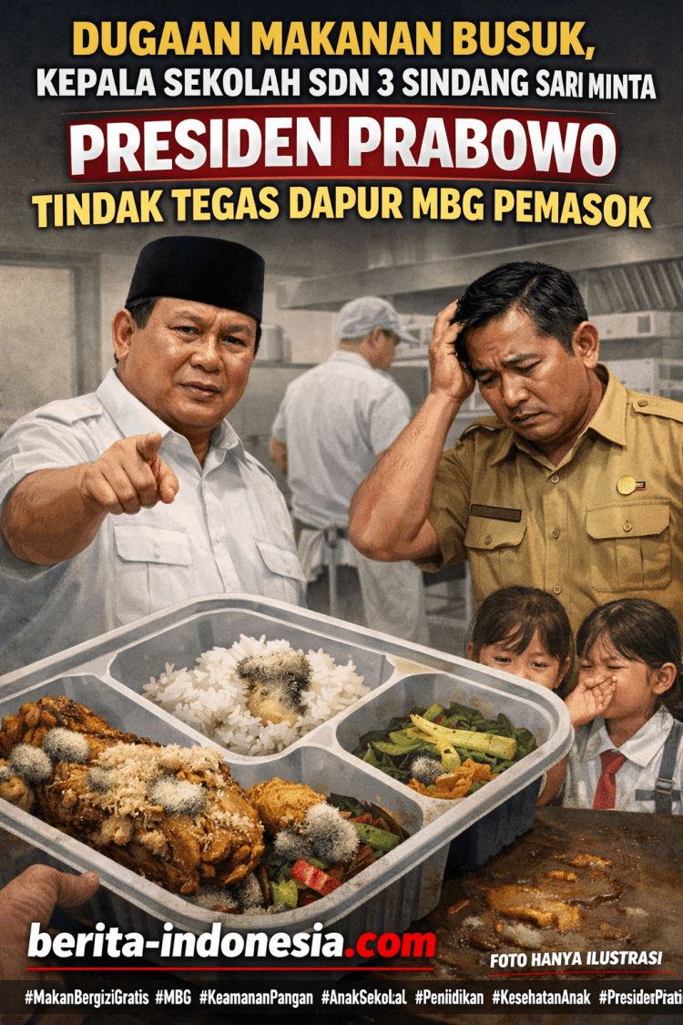 Dugaan Makanan Busuk, Kepala Sekolah SDN 3 Sindang Sari Minta Presiden Prabowo Tindak Tegas Dapur MBG Pemasok