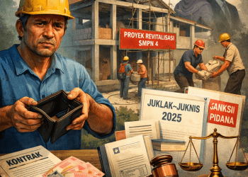 Swakelola Revitalisasi SMPN 4 Abung Selatan TA 2025 Disorot, Dugaan Upah Pekerja Tak Tuntas Dibayar