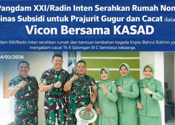 Pangdam XXI/Radin Inten Serahkan Rumah Subsidi untuk Prajurit Gugur dan Cacat dalam Vicon Bersama KASAD