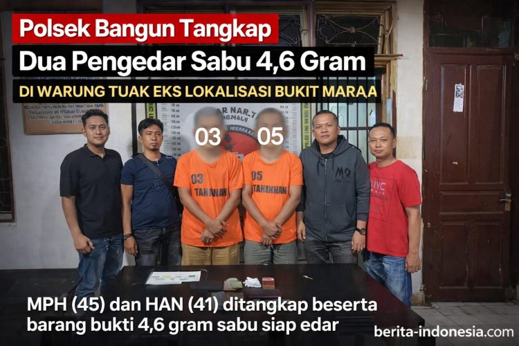 Polsek Bangun Tangkap Dua Pengedar Sabu 4,6 Gram di Warung Tuak Eks Lokalisasi Bukit Maraja