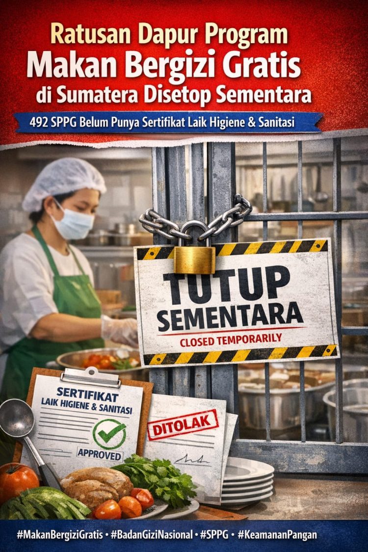 Ratusan Dapur Program Makan Bergizi Gratis di Sumatera Disetop Sementara