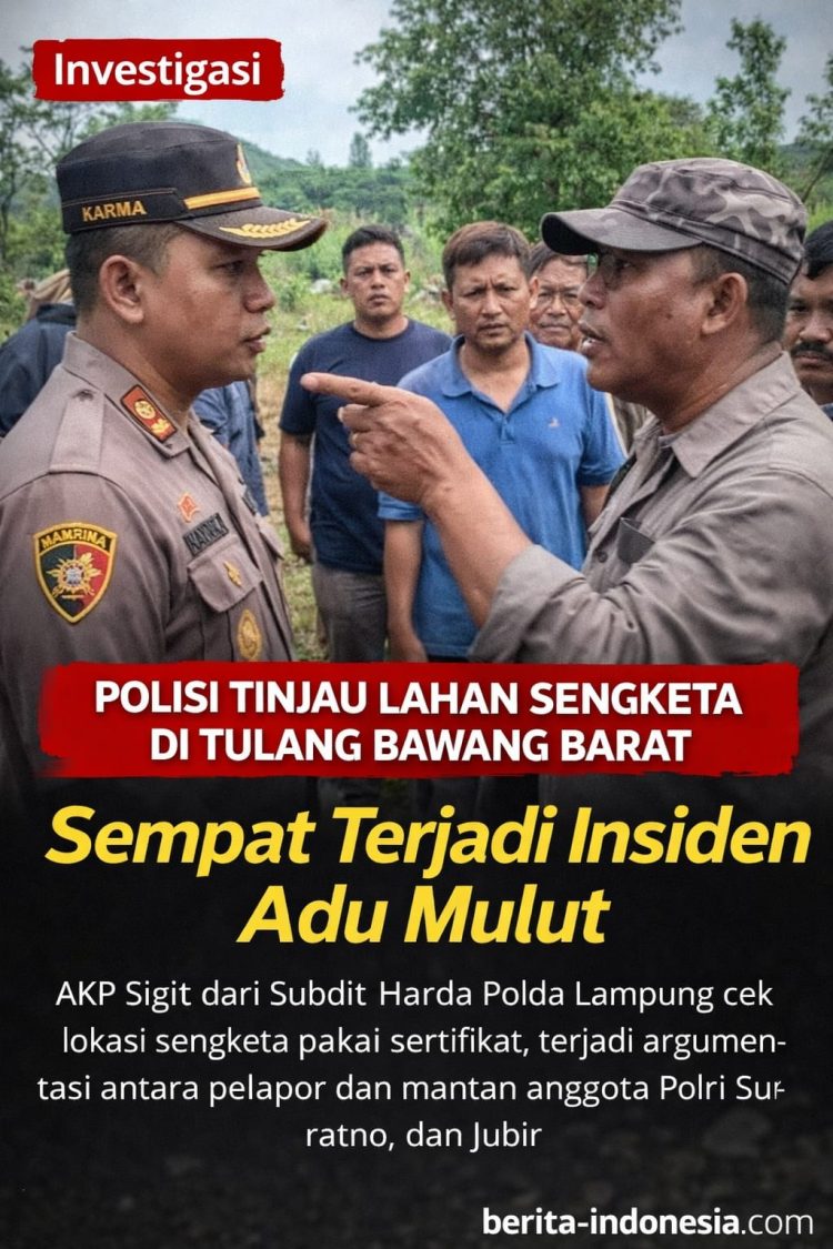 Polisi Tinjau Lokasi Sengketa Tanah di Tulang Bawang Barat, Sempat Terjadi Insiden Adu Mulut