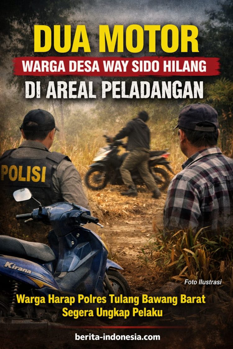 Dua Motor Warga Desa Way Sido Hilang di Areal Peladangan